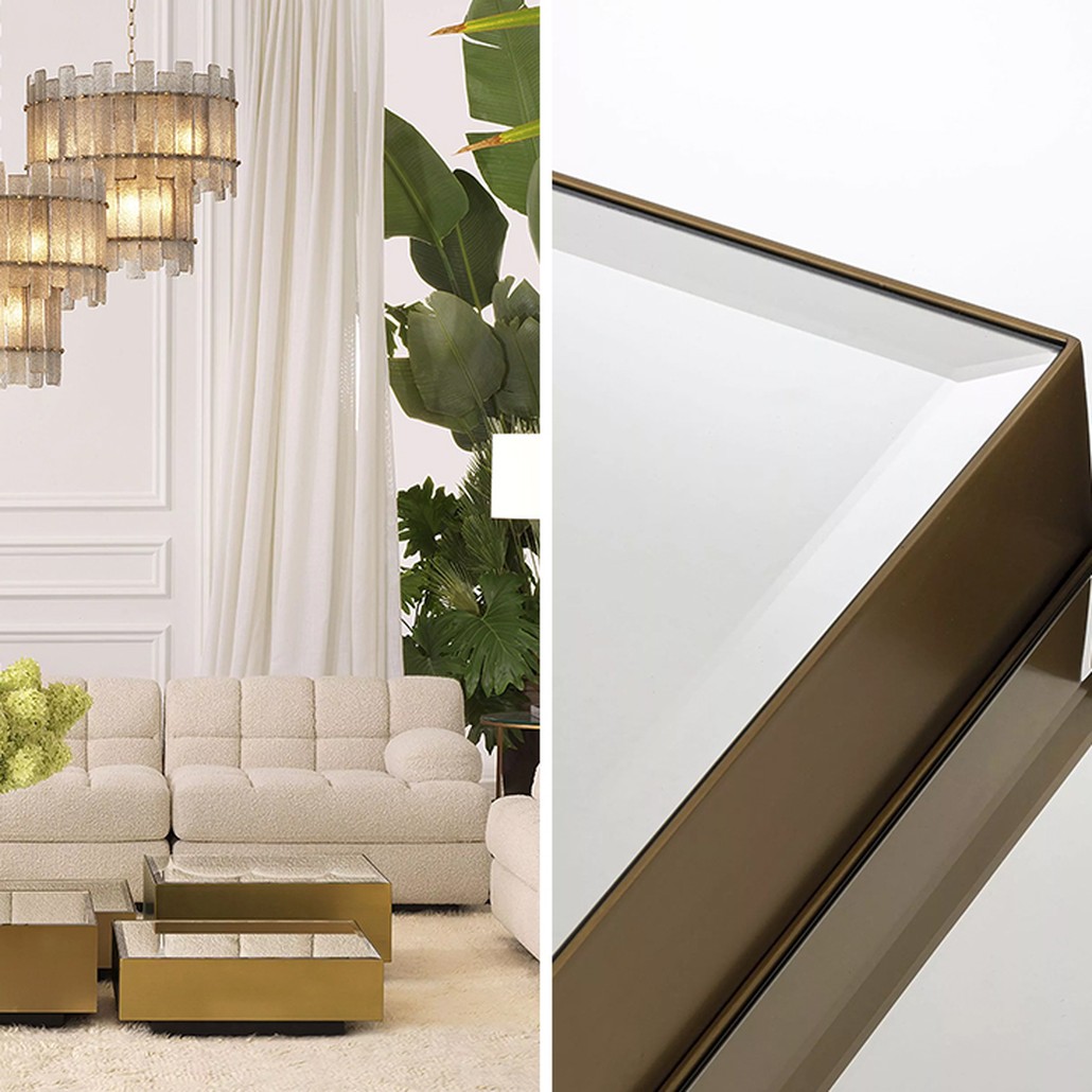 Комплект кофейных столиков Eichholtz Coffee Table Esposito set of 4 Mirror Glass