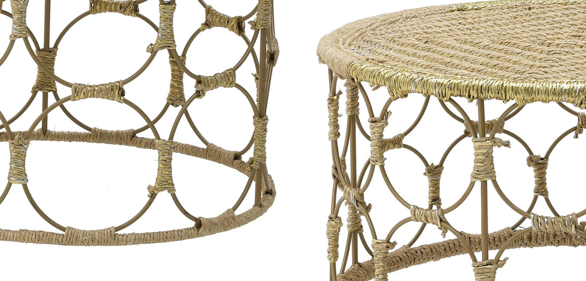 Комплект кофейных столиков Jute Metal Coffee Tables