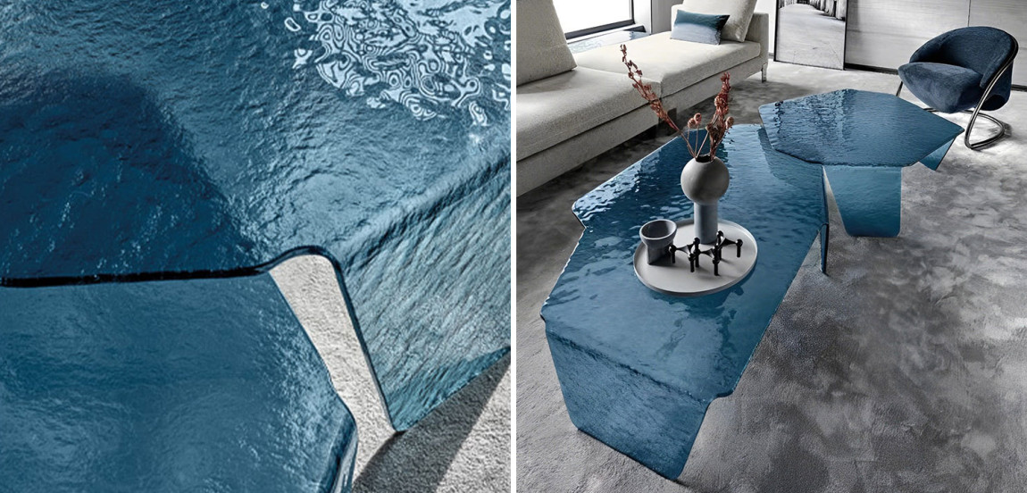 Комплект кофейных столиков Water Surface Glass Coffee Tables