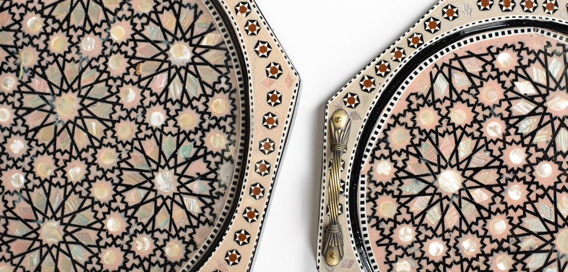 Комплект подносов инкрустация перламутром