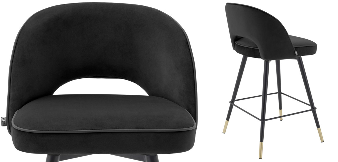Комплект полубарных стульев Eichholtz Counter Stool Cliff set of 2 black