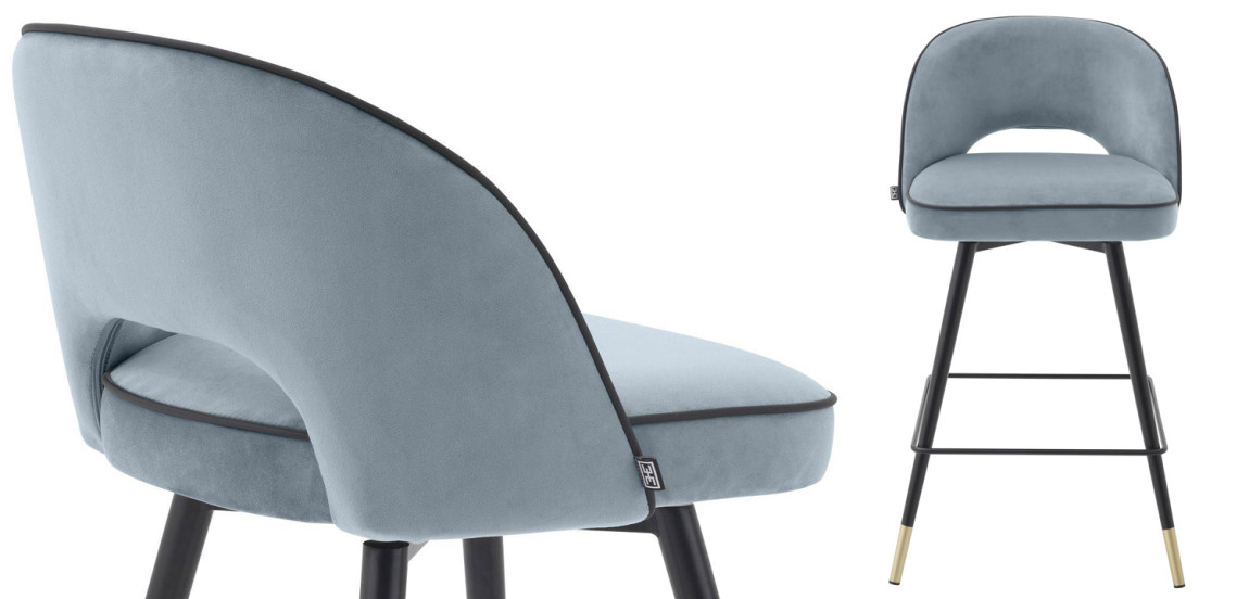 Комплект полубарных стульев Eichholtz Counter Stool Cliff set of 2 blue