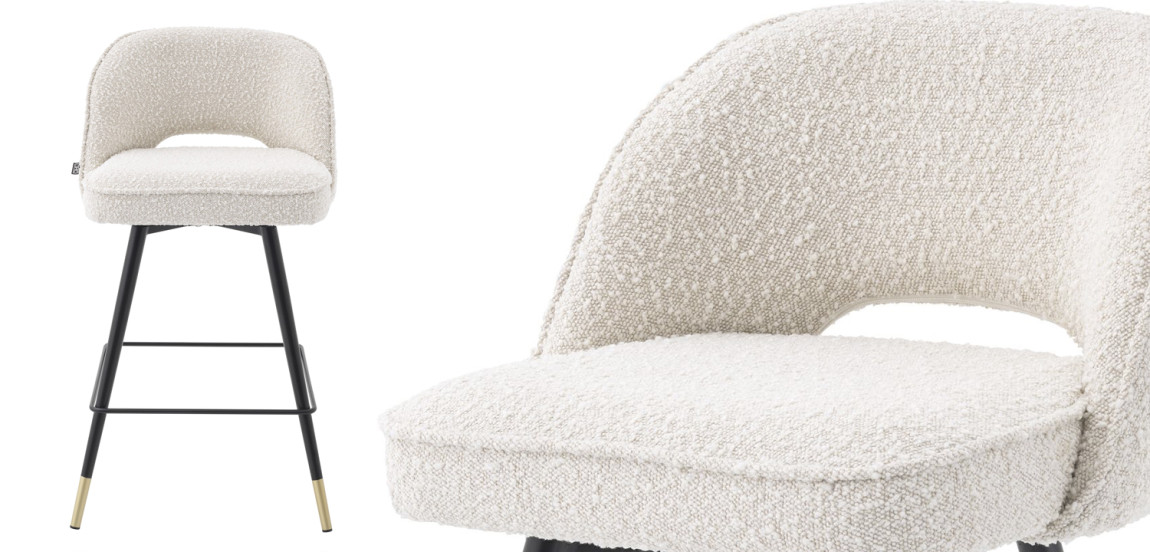 Комплект полубарных стульев Eichholtz Counter Stool Cliff set of 2 Boucle cream