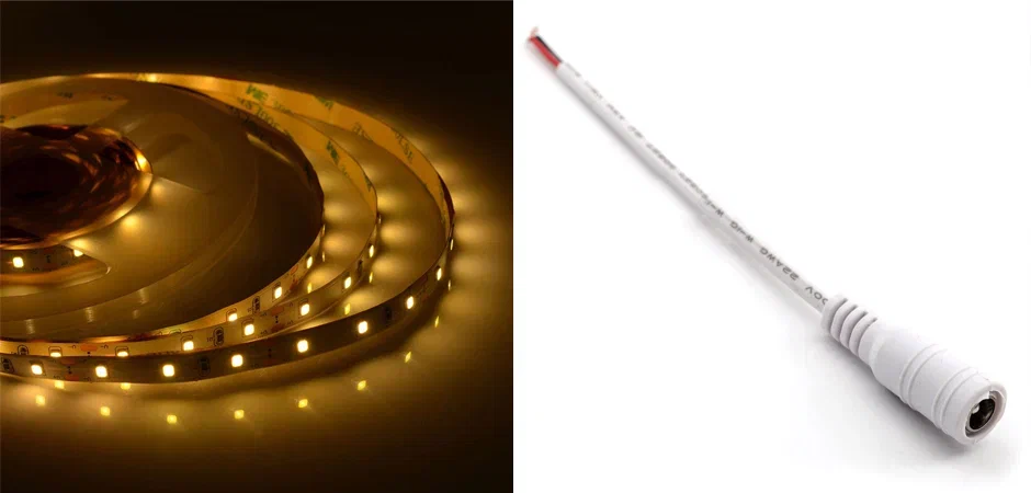 Комплект светодиодная лента 4,8W/m 60LED/m 3528SMD теплый белый с адаптером