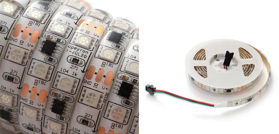 Комплект светодиодной влагозащищенной ленты 14,4W/m 60Led/m 5050SMD разноцветный 2M