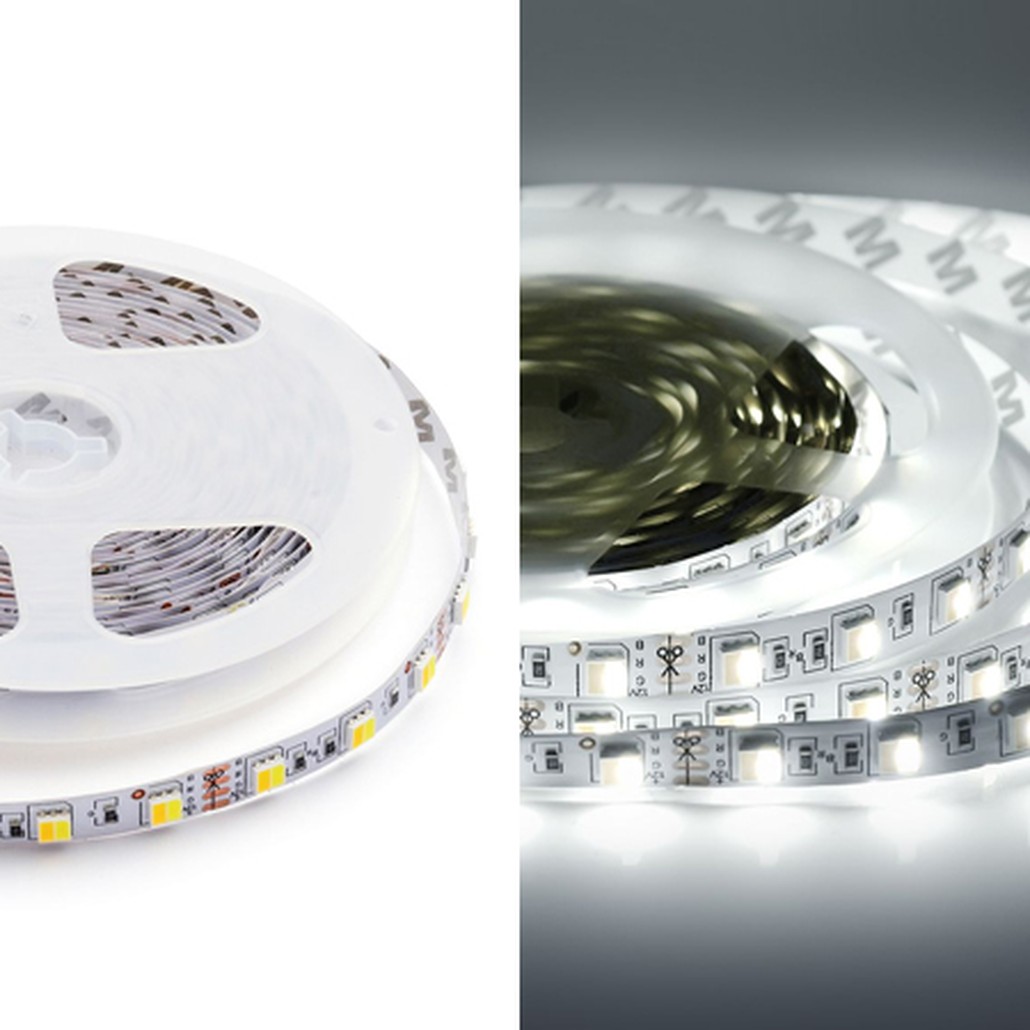 Комплект светодиодной ленты 14,4W/m 60LED/m 5050SMD теплый белый/холодный белый 2,5M