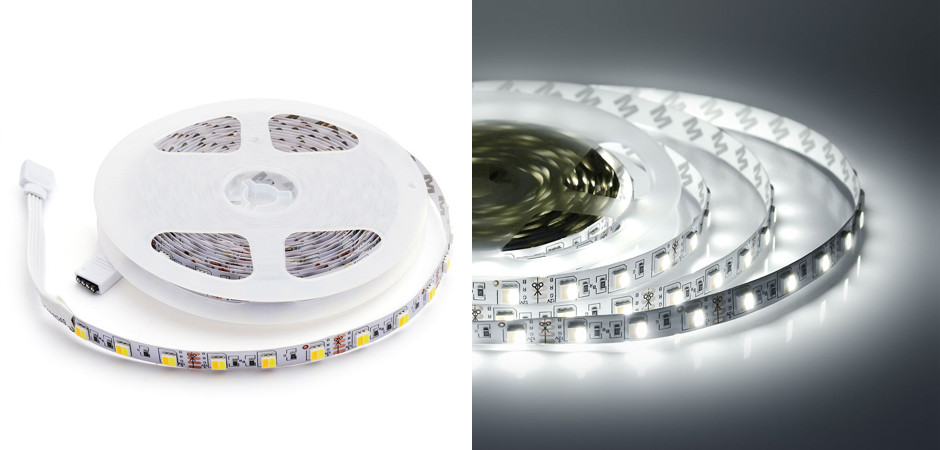 Комплект светодиодной ленты 14,4W/m 60LED/m 5050SMD теплый белый/холодный белый 2,5M