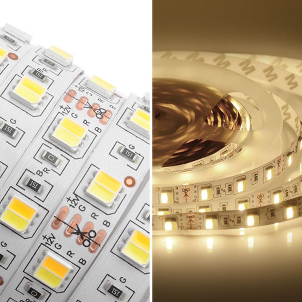 Комплект светодиодной ленты 14,4W/m 60LED/m 5050SMD теплый белый/холодный белый 2,5M