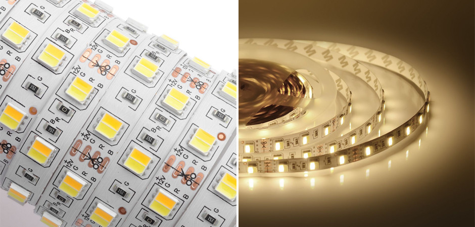 Комплект светодиодной ленты 14,4W/m 60LED/m 5050SMD теплый белый/холодный белый 2,5M