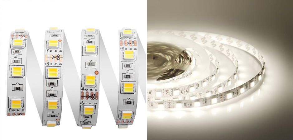 Комплект светодиодной ленты 14,4W/m 60LED/m 5050SMD теплый белый/холодный белый 2,5M