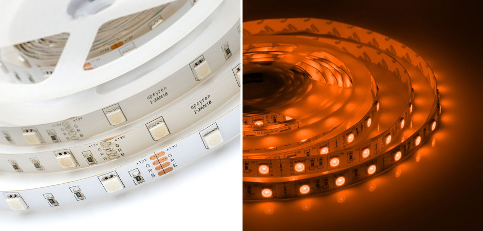 Комплект светодиодной ленты 7,2W/m 30LED/m 3528SMD разноцветный 5M