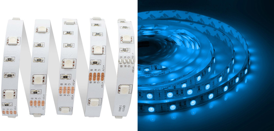 Комплект светодиодной ленты 7,2W/m 30LED/m 3528SMD разноцветный 5M