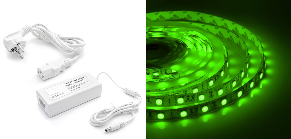 Комплект светодиодной ленты 7,2W/m 30LED/m 3528SMD разноцветный 5M