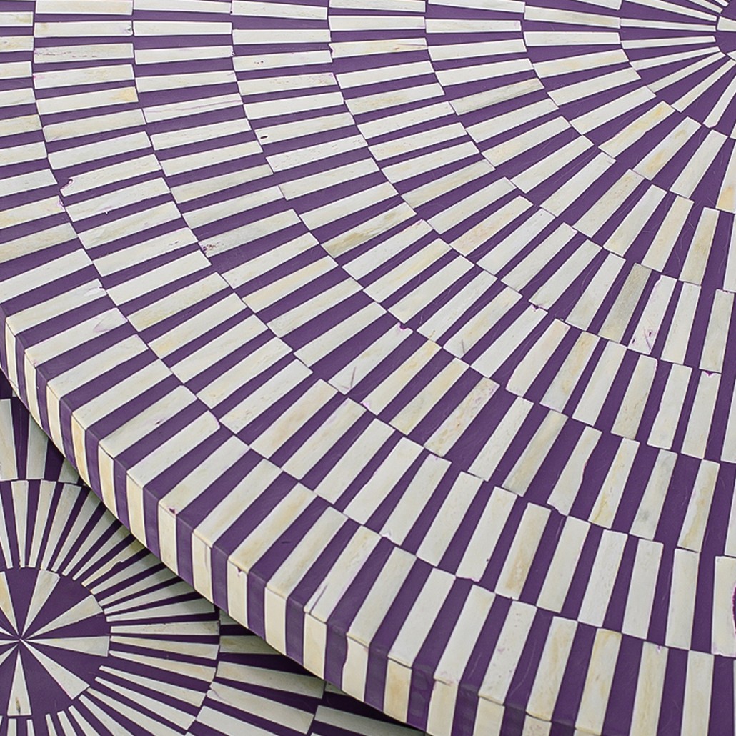 Комплект столиков Bone Inlay Round Violet
