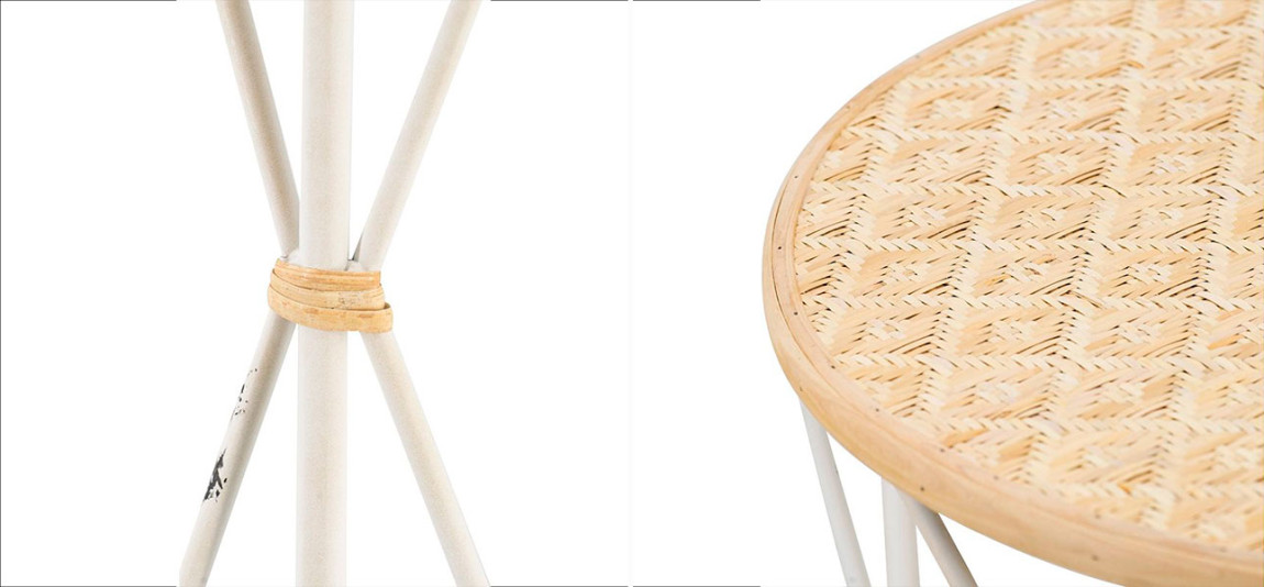 Комплект столиков с круглой деревянной столешницей Jessica