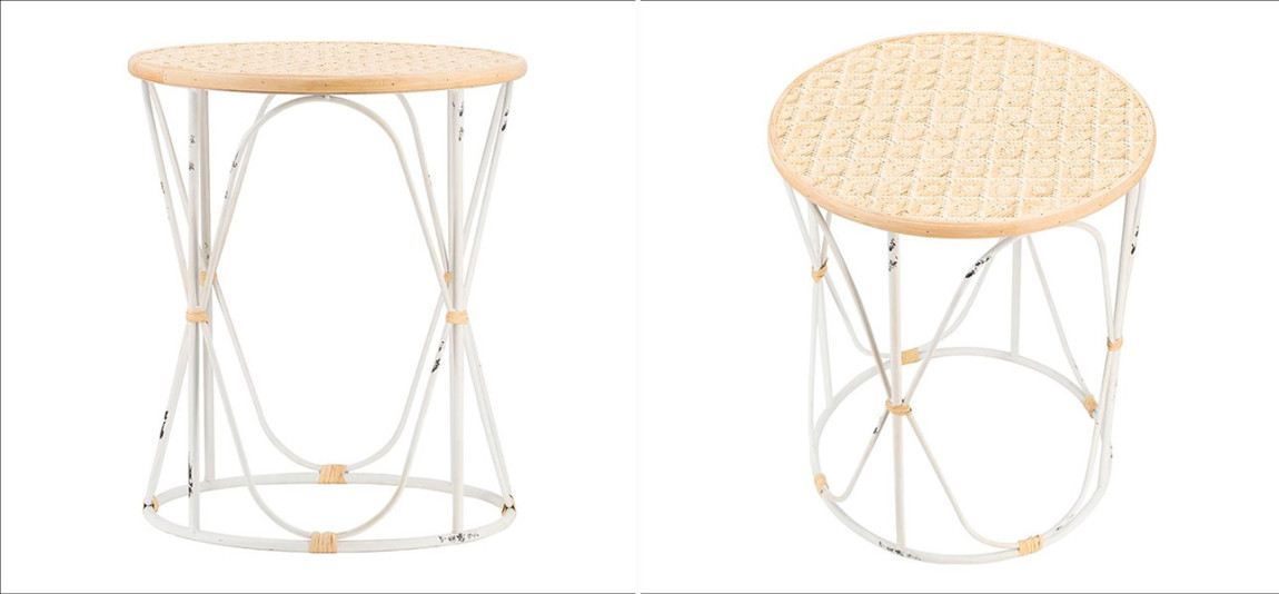 Комплект столиков с круглой деревянной столешницей Jessica