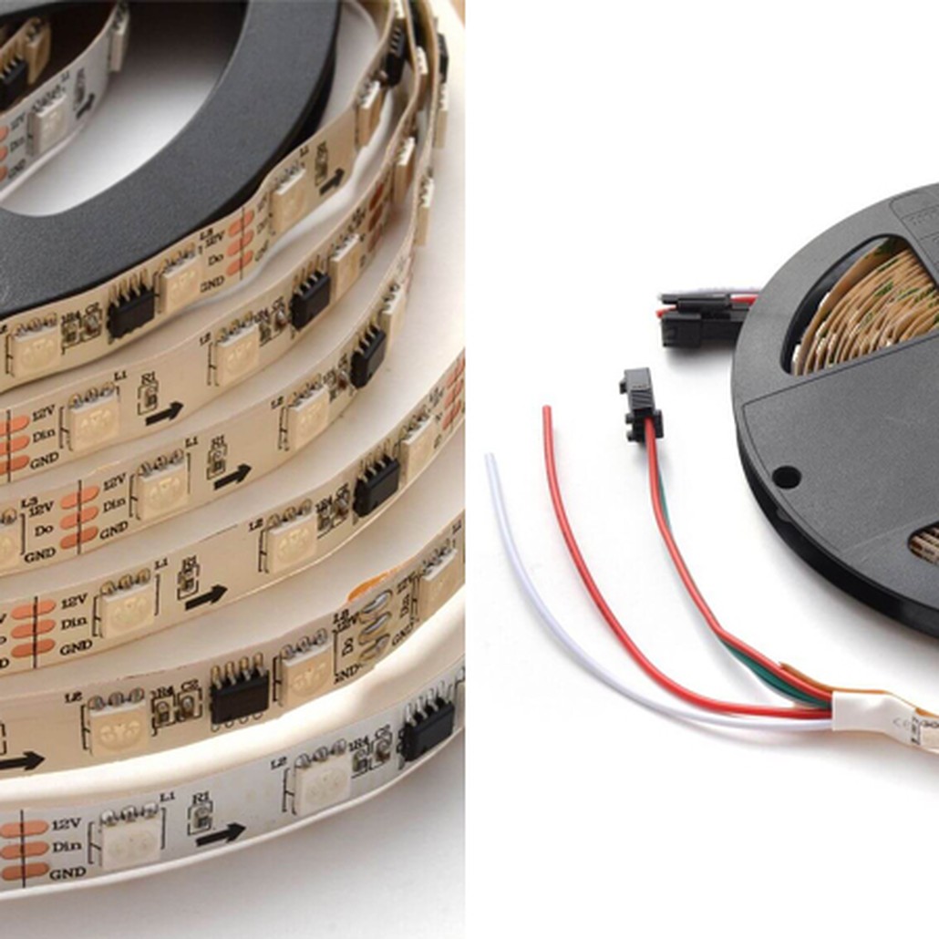 Комплект цифровой светодиодной ленты 14,4W/m 60Led/m 5050SMD разноцветная 5M