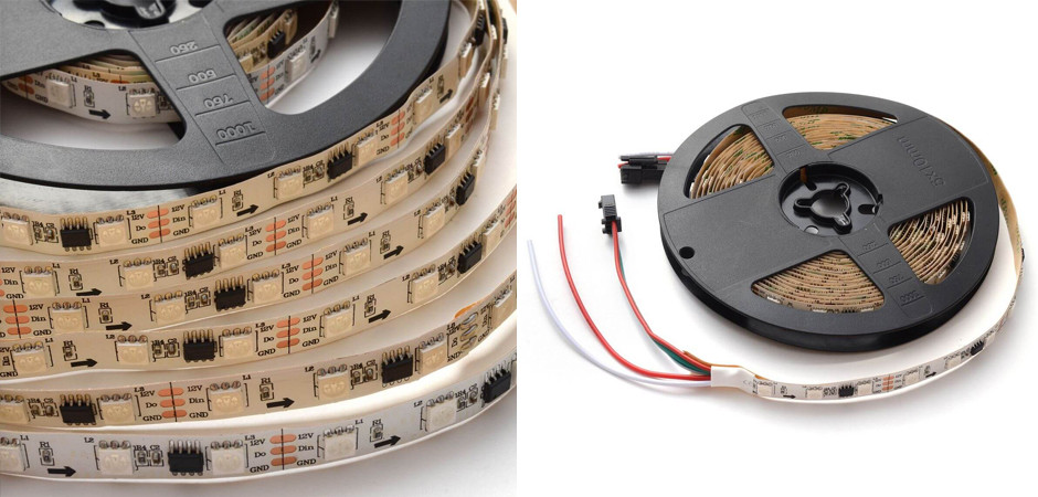 Комплект цифровой светодиодной ленты 14,4W/m 60Led/m 5050SMD разноцветная 5M