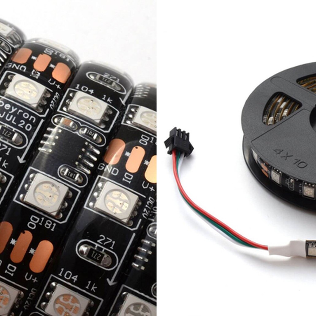 Комплект цифровой светодиодной ленты 14,4W/m 60Led/m 5050SMD разноцветный 2M