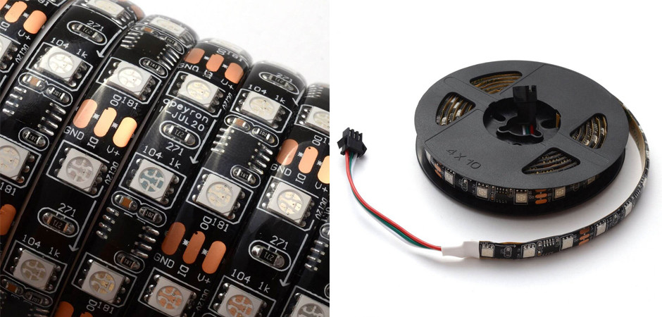 Комплект цифровой светодиодной ленты 14,4W/m 60Led/m 5050SMD разноцветный 2M