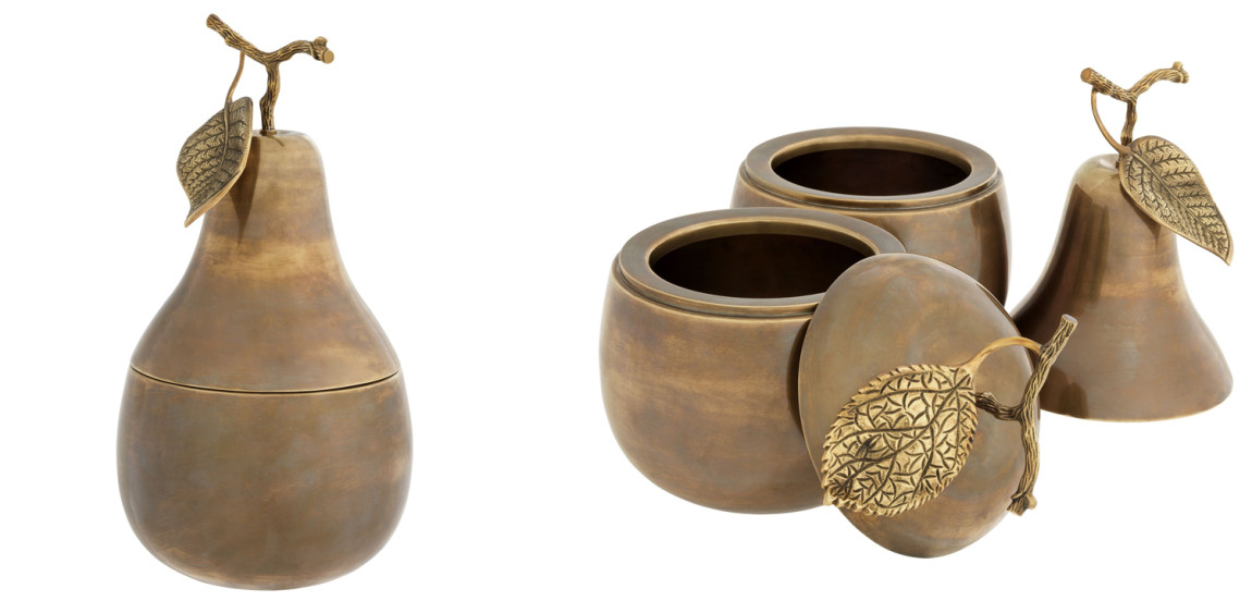 Комплект шкатулок Eichholtz Box Apple & Pear set of 2 brass