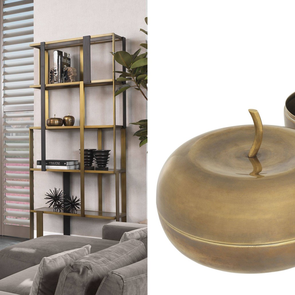 Комплект шкатулок Eichholtz Box Apple Set of 2 brass