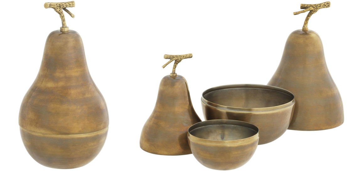 Комплект шкатулок Eichholtz Box Pear Set of 2 brass
