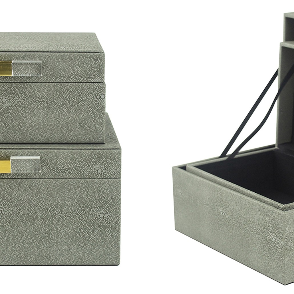 Комплект шкатулок Stingray Skin Gray Boxes