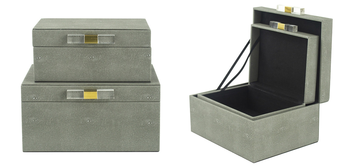 Комплект шкатулок Stingray Skin Gray Boxes