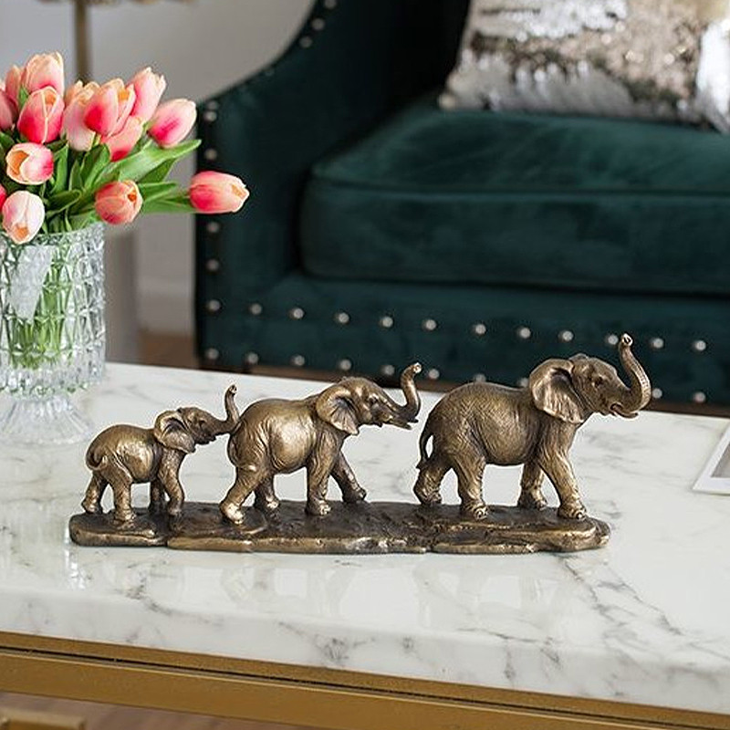 Композиция в виде семьи слонов Elephants Figurine