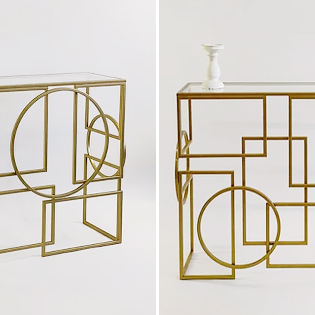 Консоль Geometric Figures Gold Console