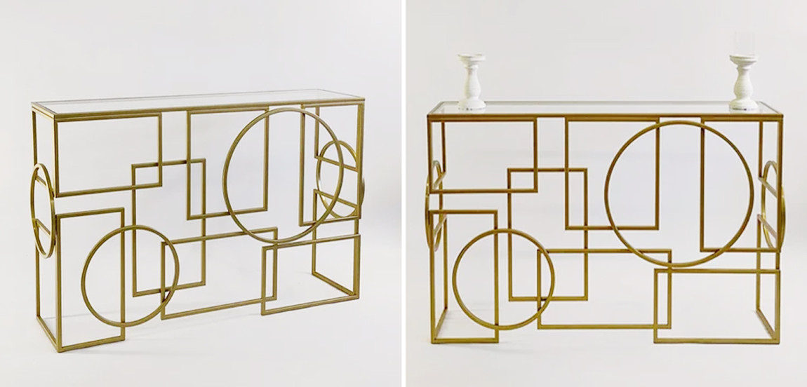 Консоль Geometric Figures Gold Console