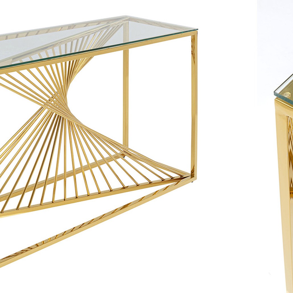 Консоль Golden Whirl with glass surface