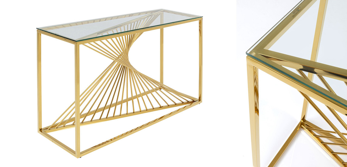 Консоль Golden Whirl with glass surface