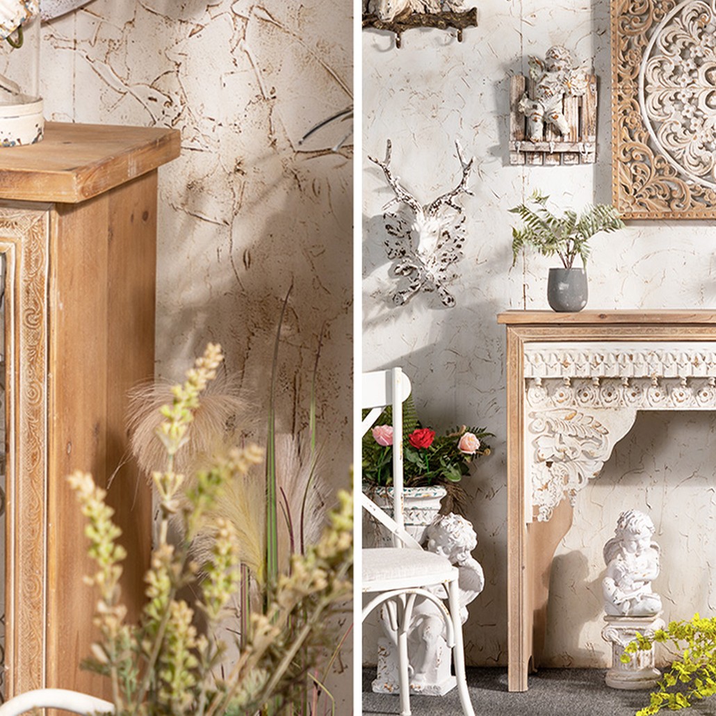 Консоль Indian Antique White Furniture Adnan Console