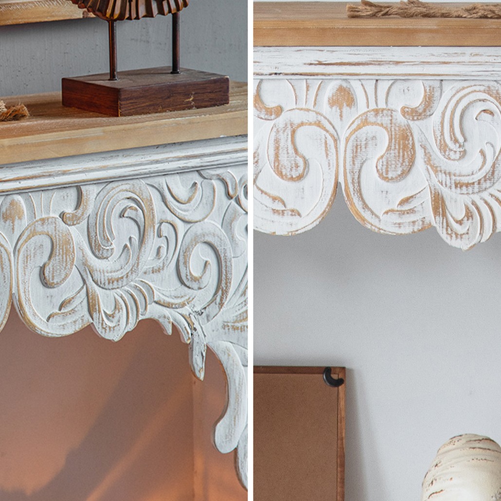 Консоль Indian Antique White Furniture Felicienne Console