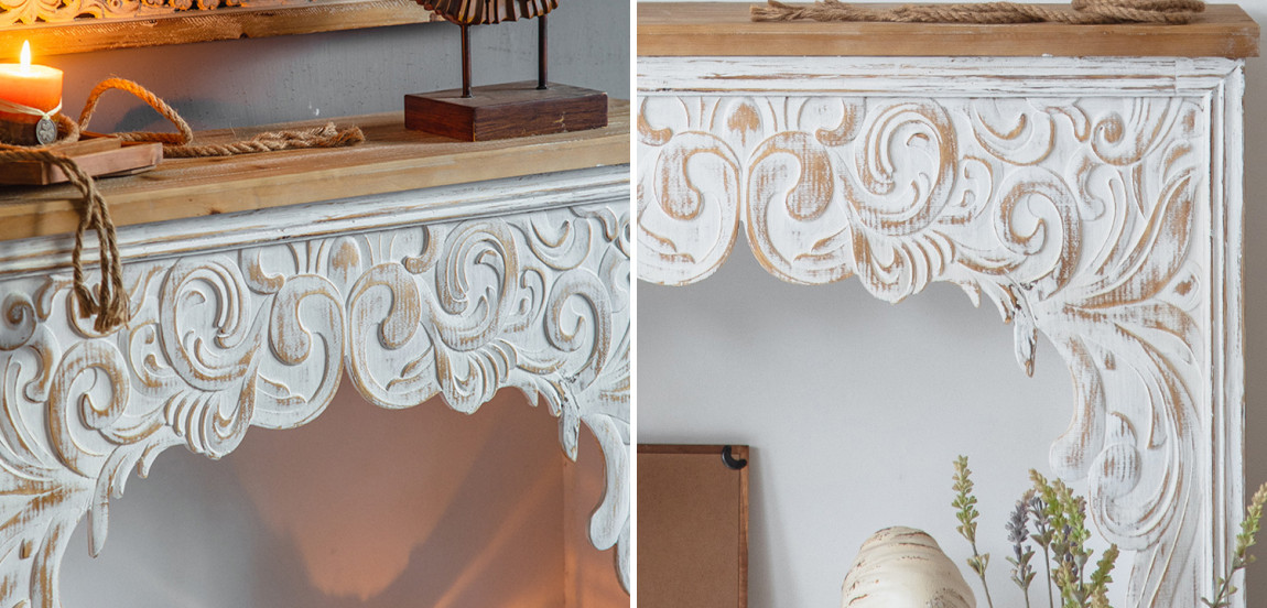 Консоль Indian Antique White Furniture Felicienne Console