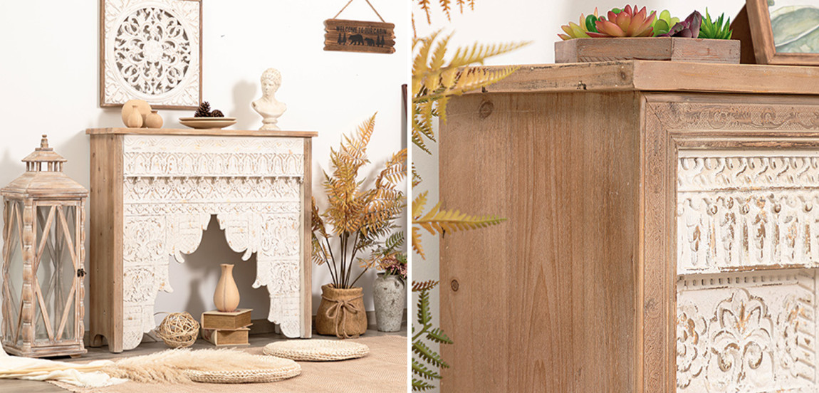 Консоль Indian Antique White Furniture Indra Console