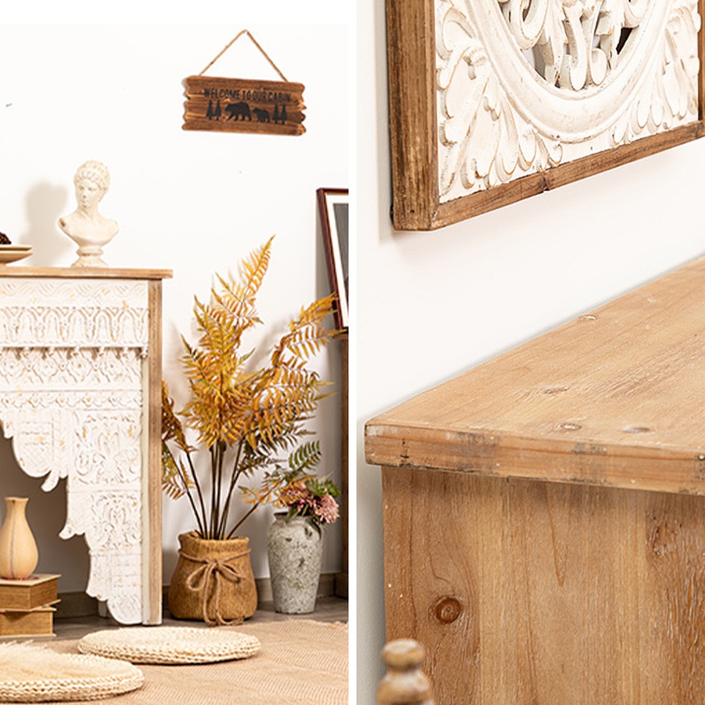 Консоль Indian Antique White Furniture Shakti Console