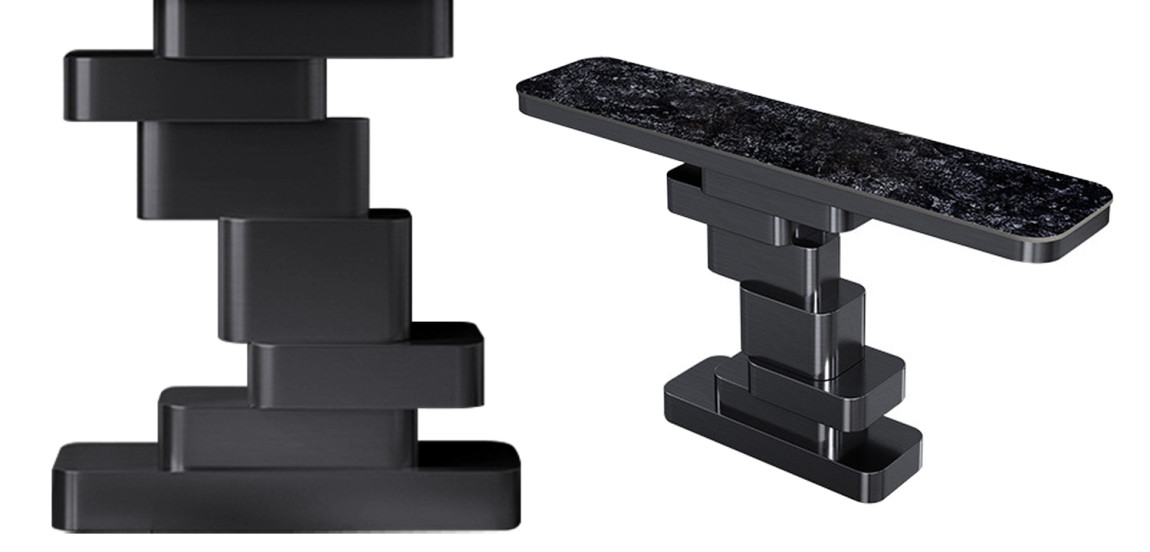 Консоль Maja Marble Metal Console Table Graphite