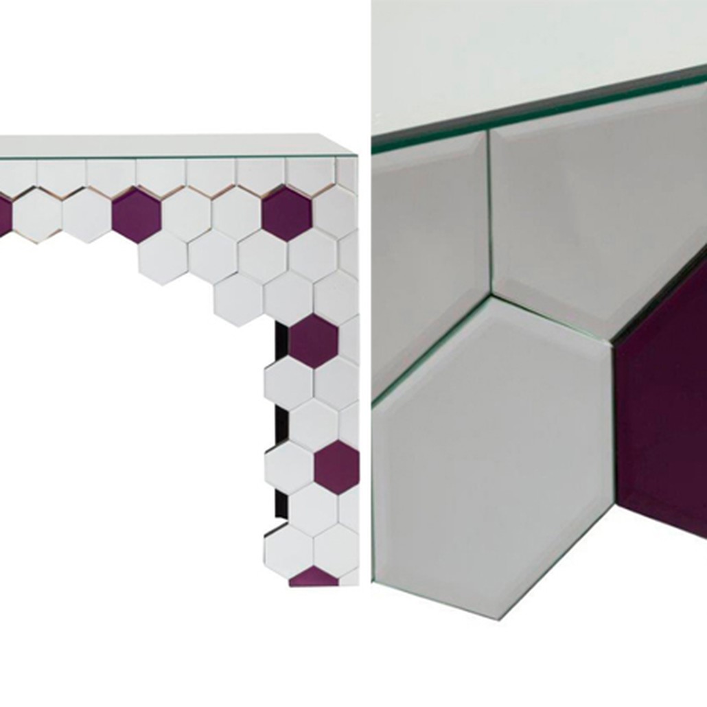 Консоль Mirrored Honeycomb