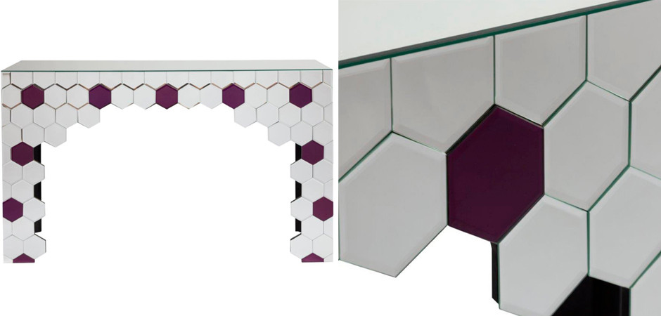 Консоль Mirrored Honeycomb