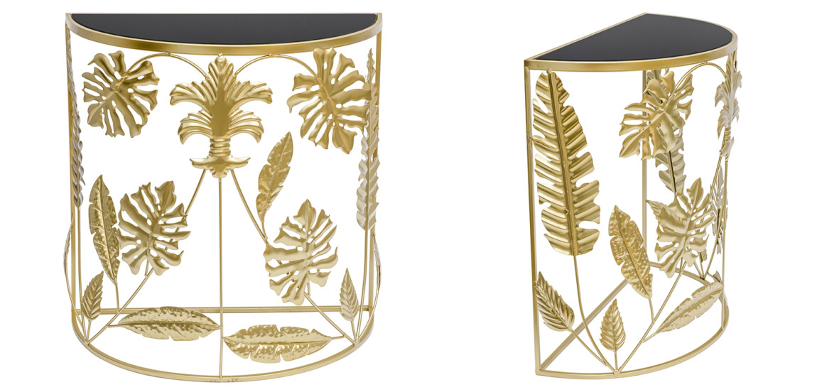 Консоль Tropical Gold Leaves Console