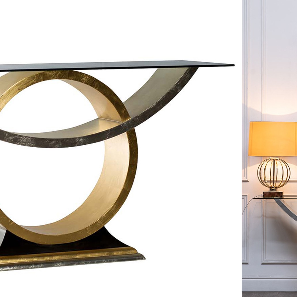 Консоль Wooden Base Gold & Silver