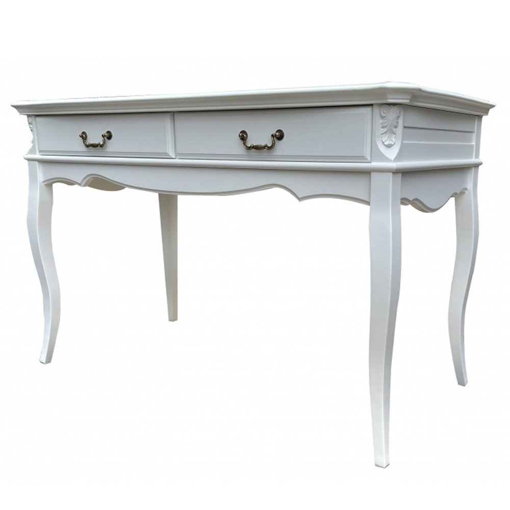 Консоль белого цвета из массива бука в стиле прованс White Provence