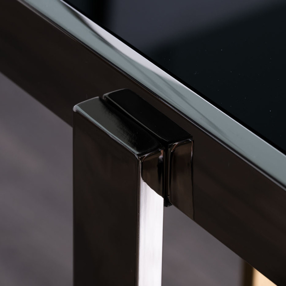 Консоль в современном стиле с черной стекляной столешницей Console with Black Glass