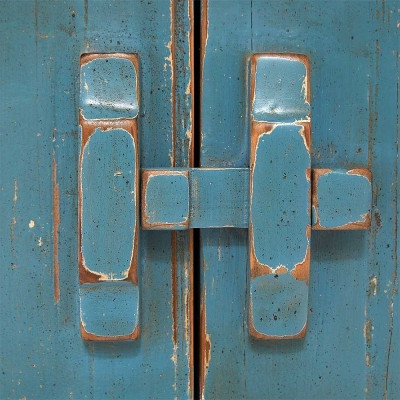 Консоль деревянная в китайском стиле Vintage Blue Console