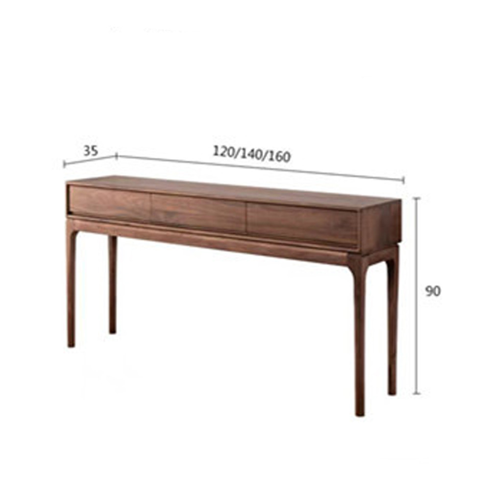 Консоль деревянная прямоугольная с 3-мя ящиками Moon Walnut Furniture