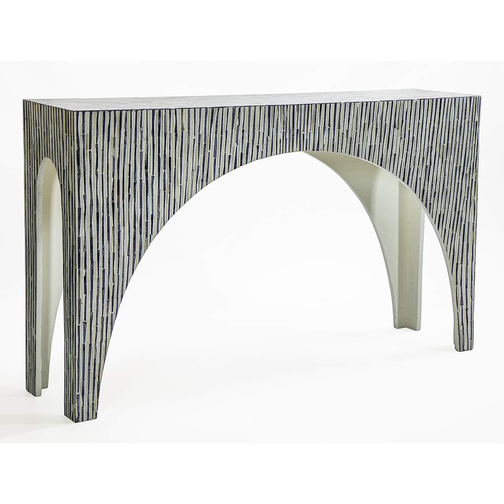 Консоль Дизайнерская Hasle Bone Inlay Console Gray