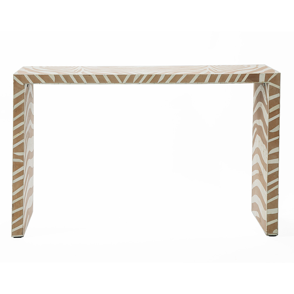 Консоль Дизайнерская Kenya Console ZEBRA Bone Inlay Beige